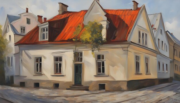 Foto casa en el óleo de tallin pinturas