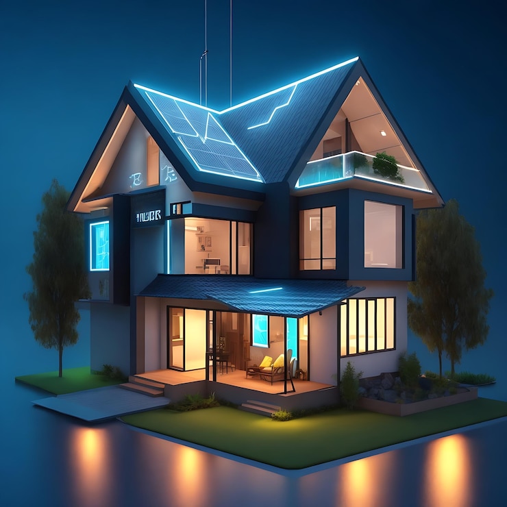Casa de paneles solares Generate Ai