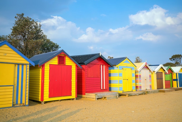 Casa de playa colorida en Brighton Beach en Melbourne Australia