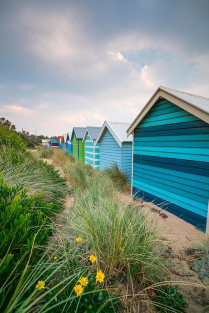 Casa de playa colorida en Brighton Beach en Melbourne Australia