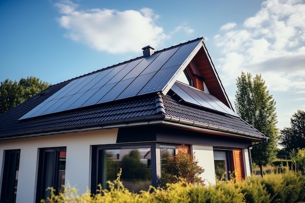 Casa recém-construída com energia solar geradora de IA