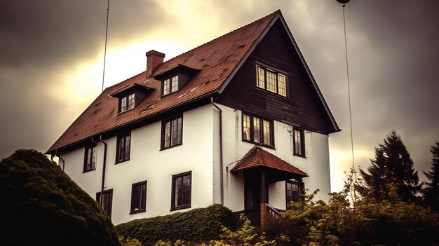 casa solitaria con paredes blancas