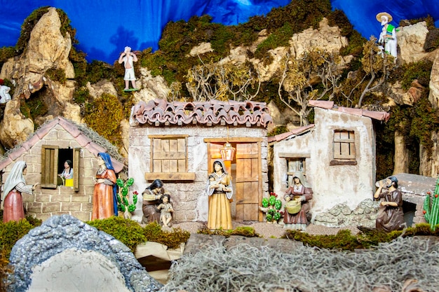 Foto casa típica da aldeia de belém durante o nascimento de jesus