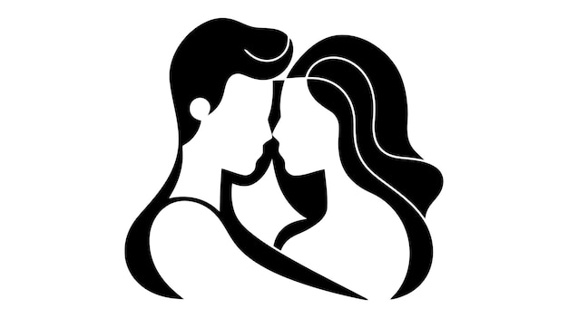 Casal apaixonado logotipo vetorial em fundo branco