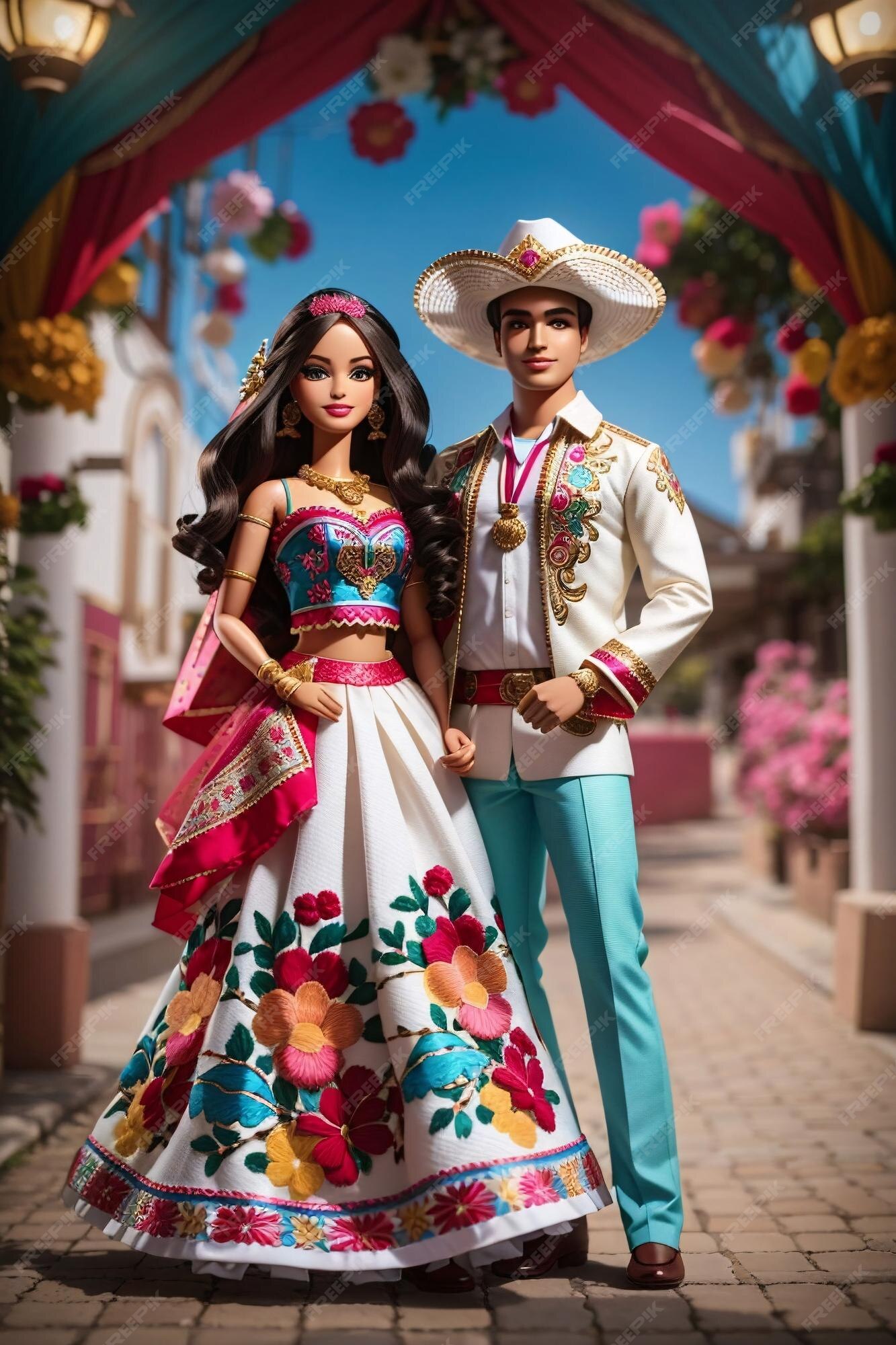 Barbie vestindo roupas tradicionais mexicanas