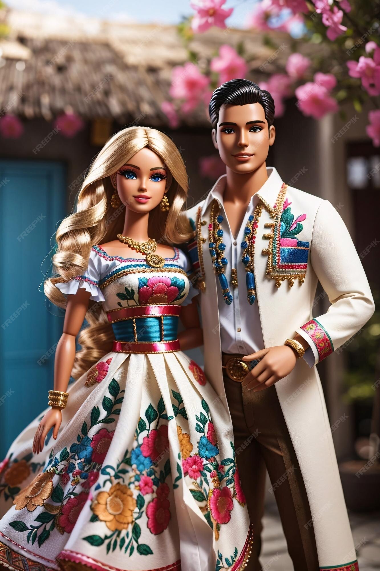 Barbie vestindo roupas tradicionais mexicanas