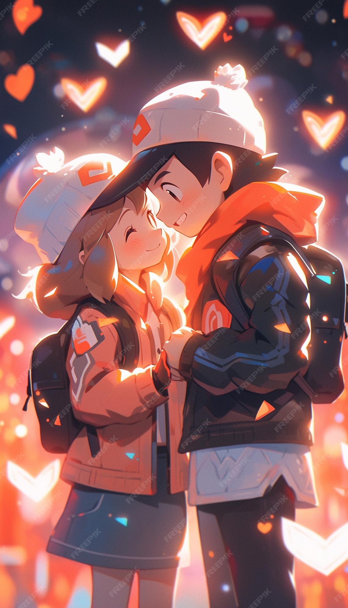 Casal de anime se beija de perto generative ai