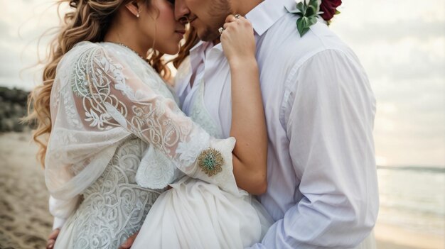 Casal de casamento feliz juntos amando noiva e noivo conceito de fotografia do noivo