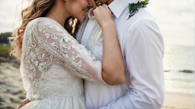 Casal de casamento feliz juntos amando noiva e noivo conceito de fotografia do noivo