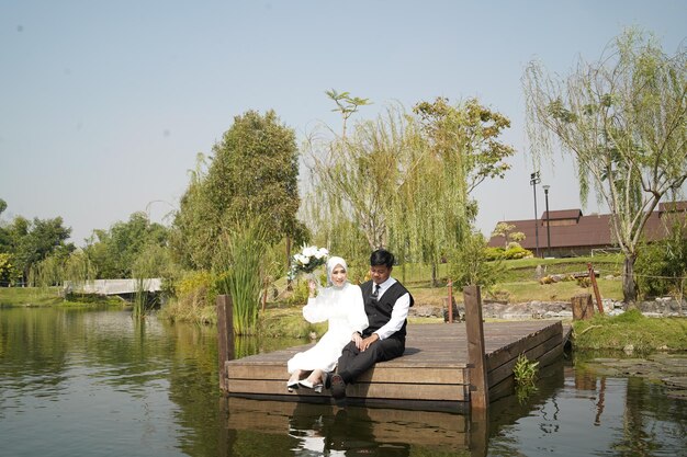 Foto casal de casamento