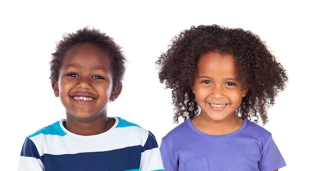 Foto casal de crianças afro-americanas