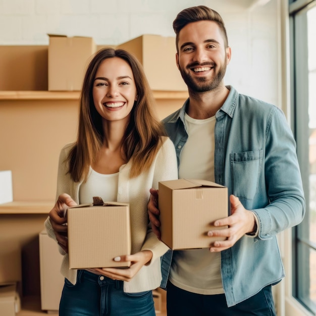 Casal Feliz Comprando Casa Nova