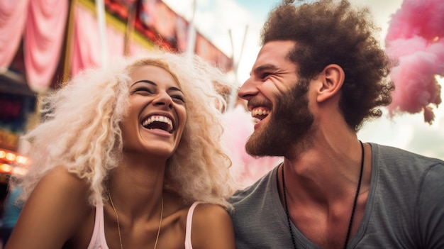 Foto casal jovem curtindo um festival