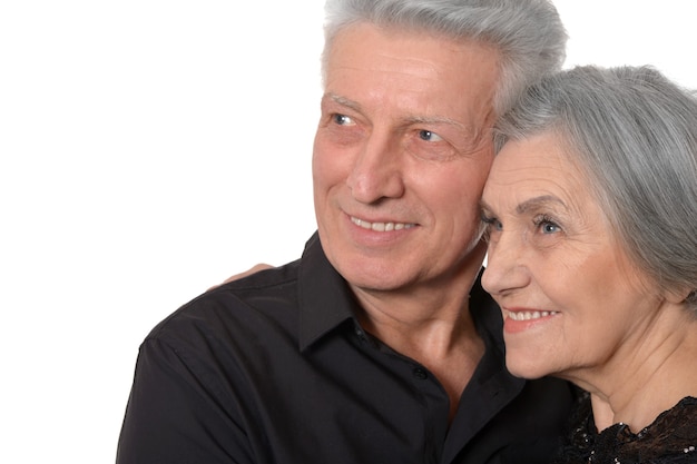 Casal maturo apaixonado, feliz juntos, close-up retrato