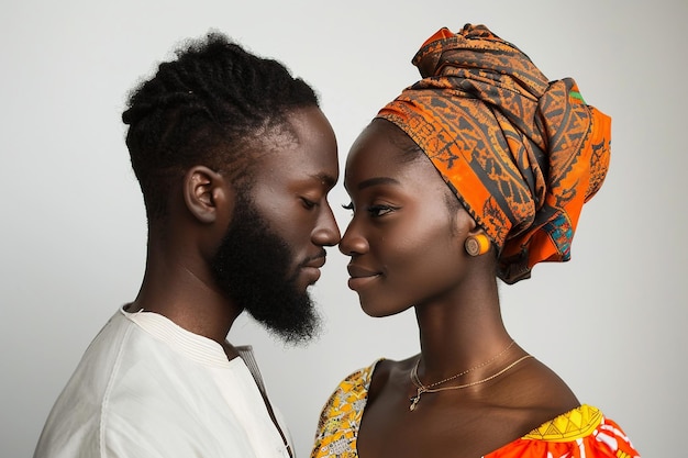 Casal nigeriano em fundo branco