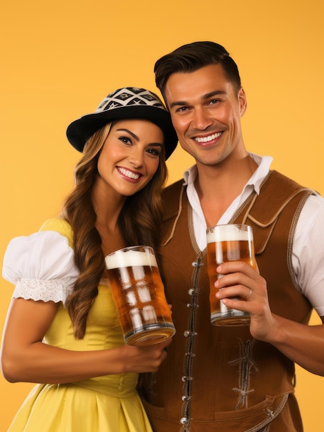 Foto casal oktoberfest homem e mulher