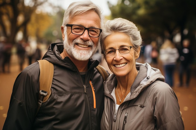 Casal sênior desfrutando do retrato de aposentadoria do relacionamento e casamento de esposa e marido idosos