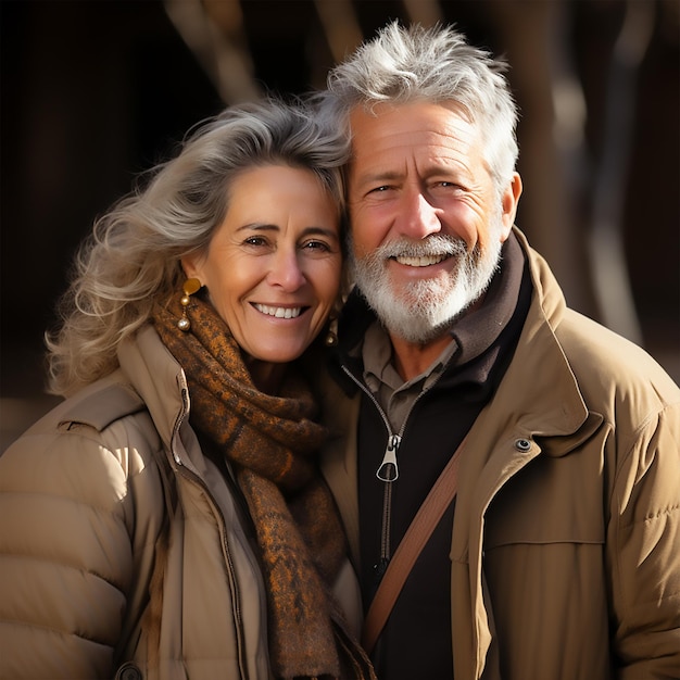 Casal sênior feliz ao ar livre