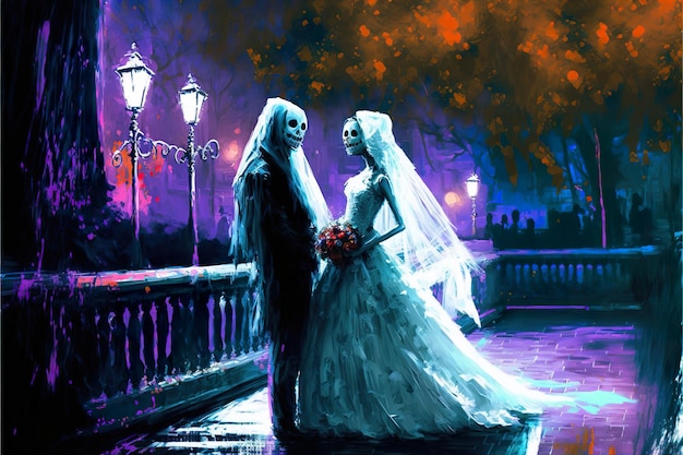 casamento de halloween dos mortos