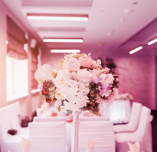 Casamento, decoração, com, flores