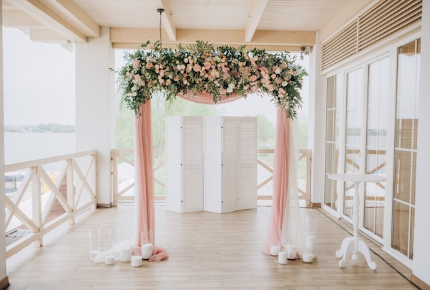 Casamento decoração flores postal cadeiras cerimônia fora