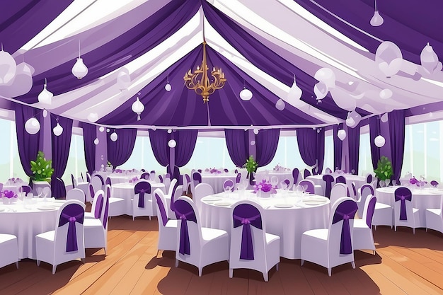 Casamento em uma tenda decoração do salão toalhas de mesa brancas decoração bonita e pratos