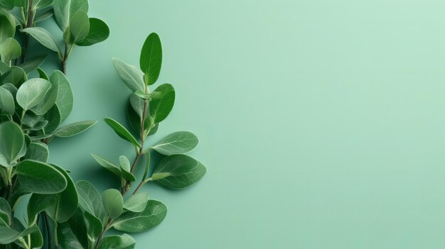 Casamento ou dia das mães eucalipto verde decola sobre base verde menta Recurso criativo gerado por IA