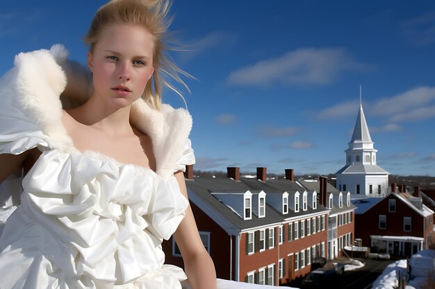 Foto casamentos em telhados nevados