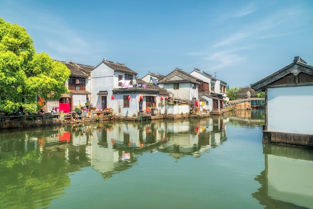 Casas antiguas en la ciudad antigua de Suzhou