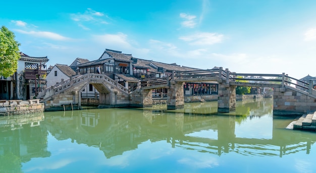 Casas antiguas en la ciudad antigua de Xitang, Zhejiang