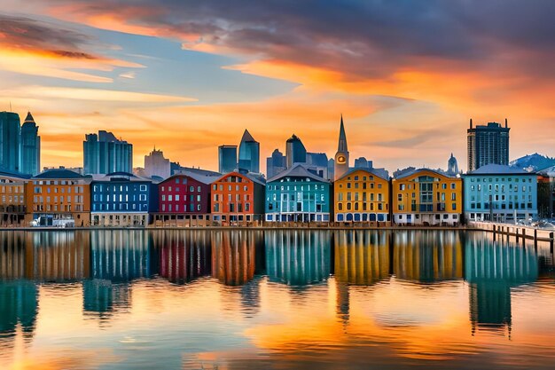 casas de colores en la ciudad