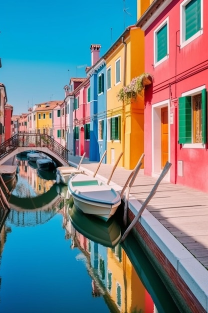 casas coloridas na margem do Lago Garda é o maior lago da Itália Ele está localizado na IA generativa