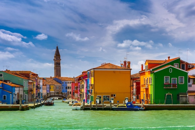 Casas coloridas no Burano Veneza Itália