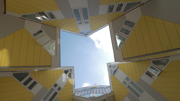 Casas cubo en Rotterdam, vista desde abajo