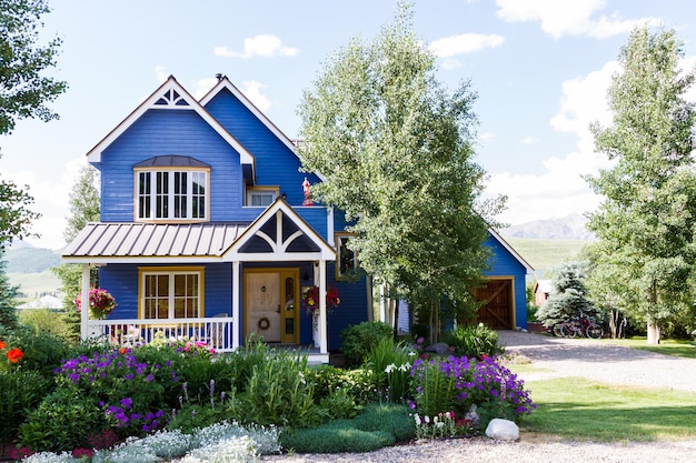 Casas de montanha em Crested Butte, Colorado.