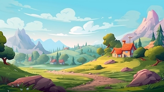 Jogo Paisagem Desenhos Animados Sem Costura Fundo, Jogos, Panorama, Desenho  Animado Imagem de plano de fundo para download gratuito