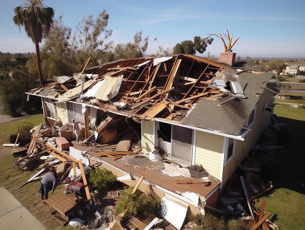 casas destruídas por tornados gerados ai