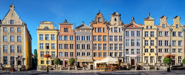 Casas históricas no centro da cidade velha de gdansk, polônia