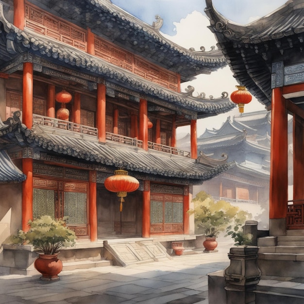 Foto casas históricas tradicionais chinesas