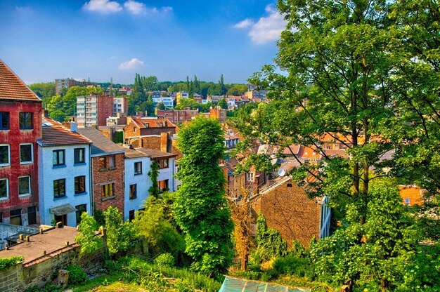 Casas de ladrillo en Lieja Bélgica Benelux HDR