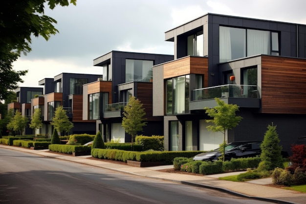 Casas modernas y casas de la ciudad