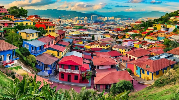 Casas na cidade de Medellin, em Antioquia, Colômbia