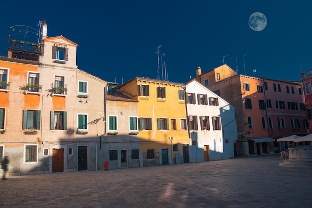 Casas rosa vintage em Veneza