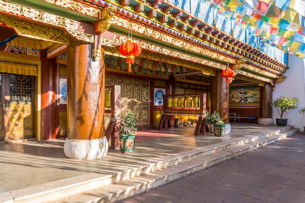 Casas tibetanas em Yunnan, China