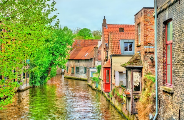 Casas tradicionais em bruges, bélgica