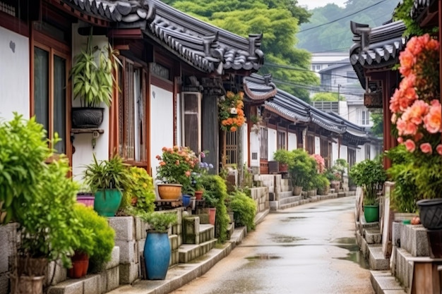 Casas tradicionais em casa na Coreia do Sul fotografia publicitária profissional