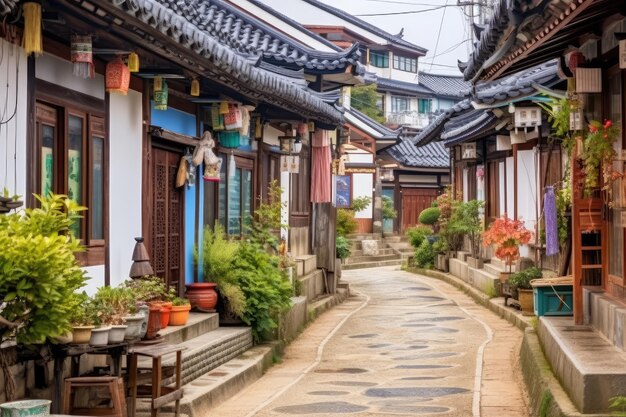 Casas tradicionais em casa na Coreia do Sul fotografia publicitária profissional