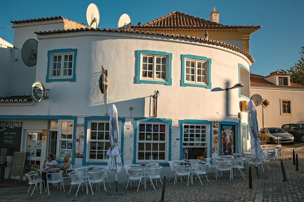 Casas tradicionales y arquitectura portuguesa del casco antiguo de Albufeira Algarve Portugal