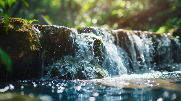 Foto una cascada con agua goteando por el lado