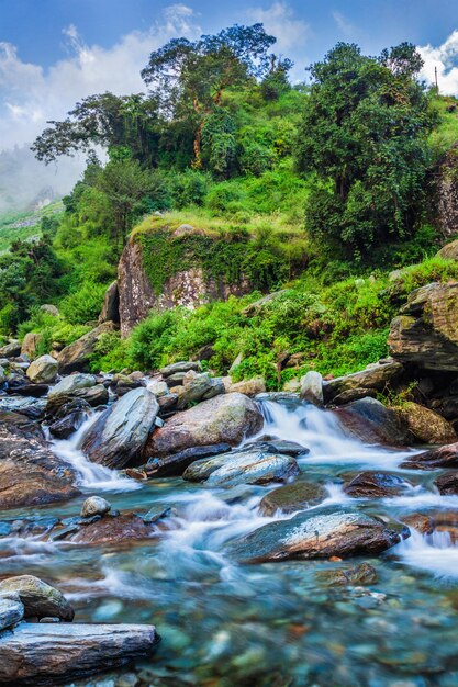 Foto la cascada de bhagsu bhagsu himachal pradesh india